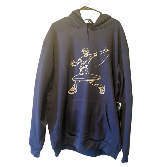 Disc Golf Men's 2XL DISC THROWER Pullover Hoodie Sweatshirt Navy - Picture 5 of 8